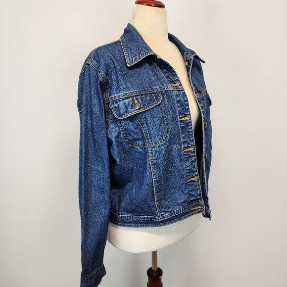 Vintage Bill Blass Relaxed Fit Jean Denim Jacket Size L Medium Wash 100% Cotton - Picture 4 of 13